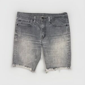 Levi’s Men’s Grey Denim Cut Off Shorts Raw Hem Comfort Stretch W34